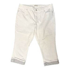 COLDWATER CREEK Natural Fit White Crop Jeans Plus Size 16 Casual Weekend Vibes